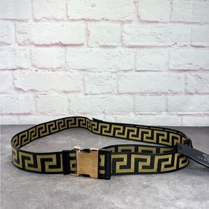 Versace NWT Greca Print Black Belt Easy Buckle 110/XL